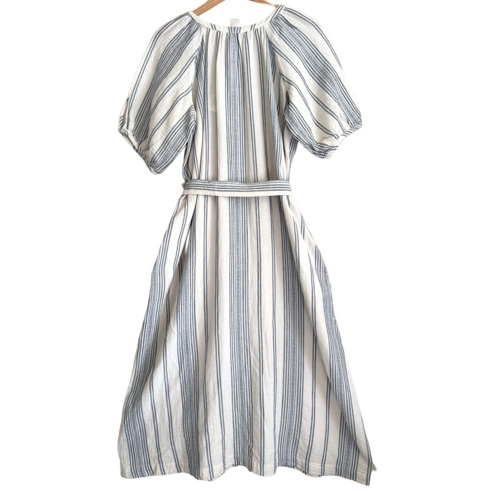 FAHERTY Boho Minimalist Oversized Carmel Dream Stripe Gauze Midi Dress Sz S NWT - Picture 11 of 14